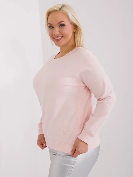 Bluză Fashionhunters cu mâneci lungi lungă roz