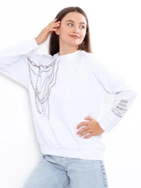 Світшот Носи своє бавовна/поліестер білий