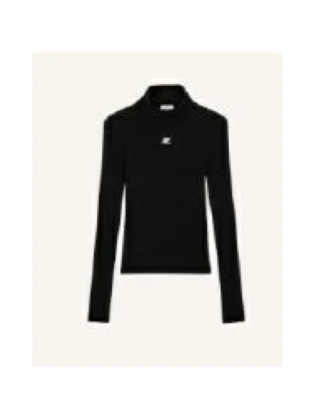 Dzianinowy sweter Courreges czarny