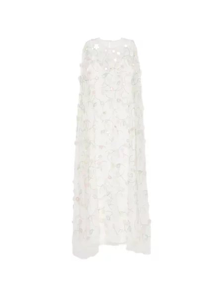 Rochie maxi Bernadette cu paiete alb