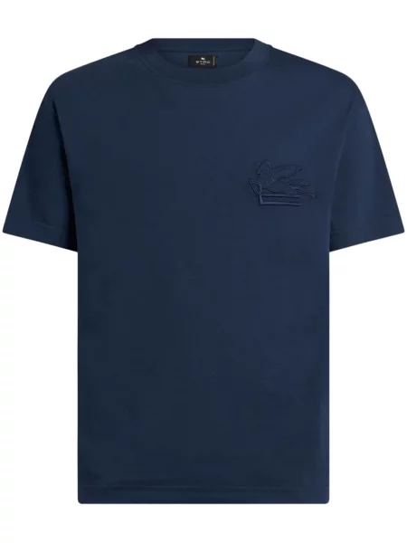 Tricou Etro cu broderie albastru