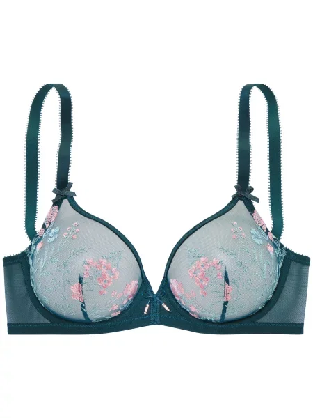LASCANA Sutien deschis / verde petrol / roz albastru
