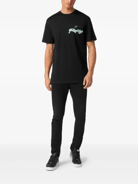 Tricou Philipp Plein cu dungi negru