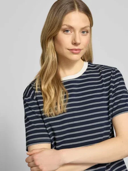 T-shirt o kroju boxy fit z czystej bawełny Tom Tailor Denim