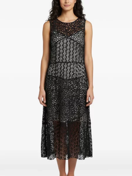 Rochie Paule Ka fără mâneci din dantelă negru