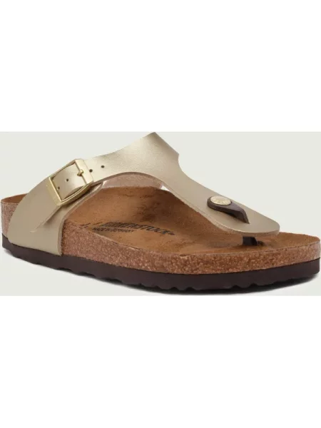 Bőr papucs Birkenstock sárga