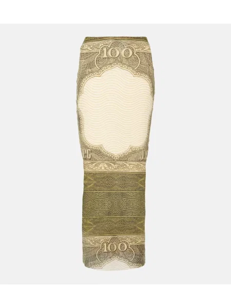 Fusta maxi Jean Paul Gaultier cu imagine alb