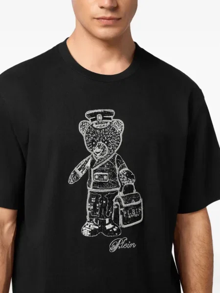 Tricou Philipp Plein cu imagine teddy negru