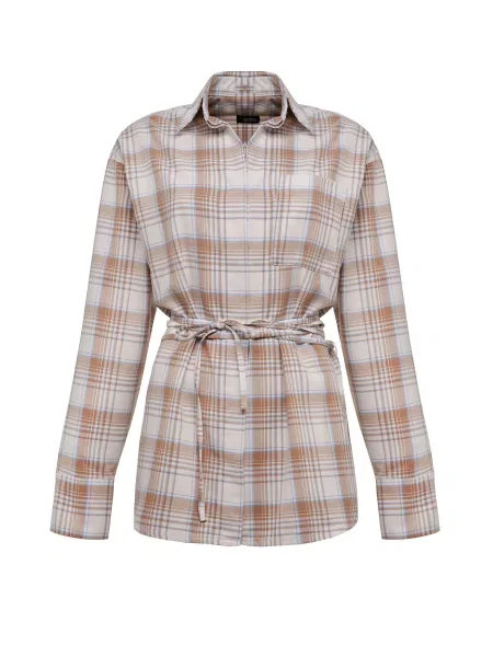 Сорочка Estro бавовна/поліестер коричневий