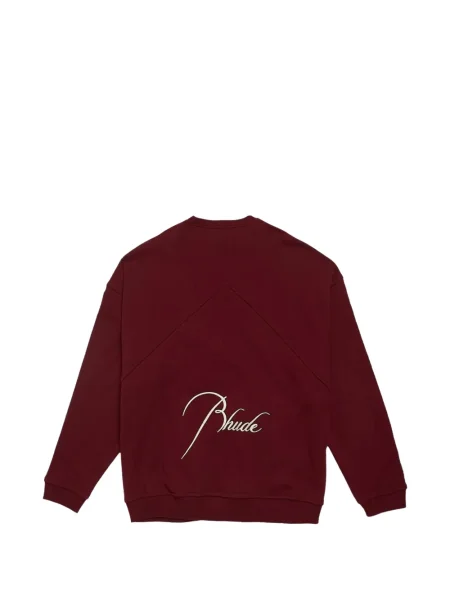 Hanorac crewneck Rhude cu broderie roșu