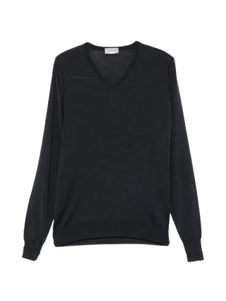 Sweter John Smedley z dekoltem w serek szary