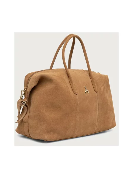 Patrizia Pepe torebka shopper zamszowa brązowa
