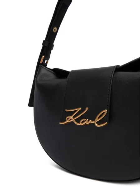 Kožená kabelka Karl Lagerfeld K/SIGNATURE čierna