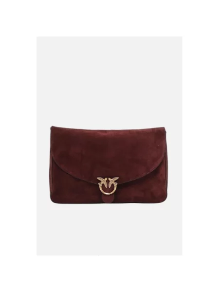 Pinko torebka crossbody zamszowa czerwona