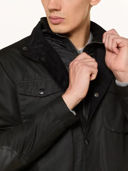 Barbour Bunda Fieldjacket Ogston Wax černá