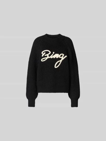Bluza z detalem z logo Anine Bing czarna