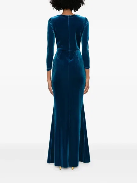 Rochie maxi Chiara Boni La Petite Robe de catifea de costum albastru