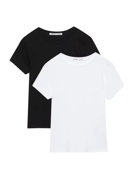 Pull&Bear Tricou negru alb