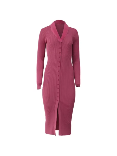 Rochie Staud de costum cu nervuri roz