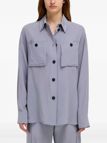 Gulerat cămașă Ferragamo de mătase violet
