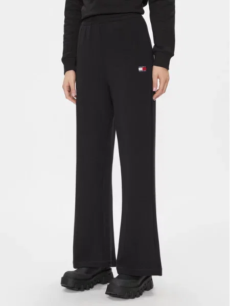 Tommy Jeans Долнище анцуг Wide Leg черен