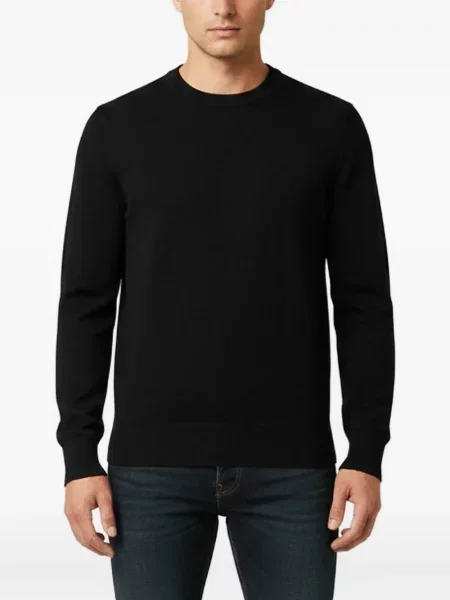 Pulover Zegna tricotate cu decolteu rotund negru