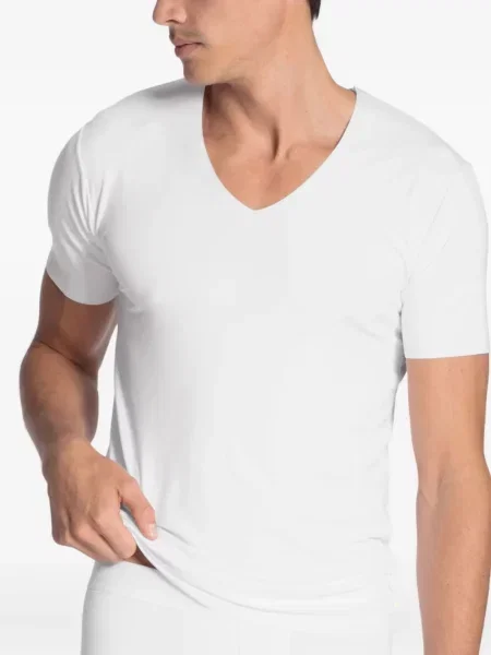 Tricou Calida cu decolteu în V scurt alb
