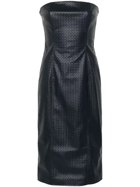 Sukienka midi Rotate Birger Christensen do kolan pleciona garniturowa niebieska