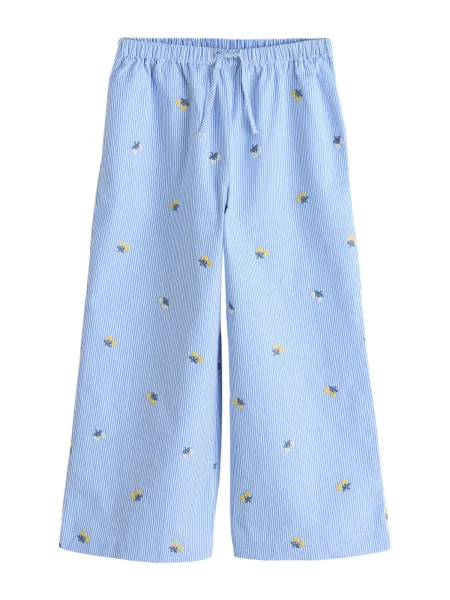 Next Pantaloni albastru deschis / galben deschis / verde alb