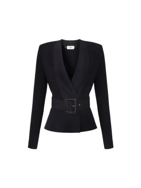 Dzianinowa kurtka Elisabetta Franchi czarna