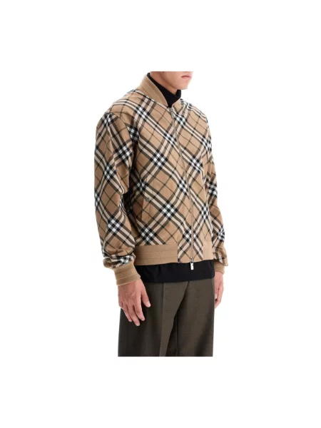 Kurtka bomber Burberry w kratę beżowy
