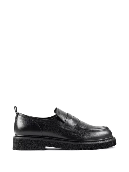 Pantofi loafer Chuckies din piele chunky negru