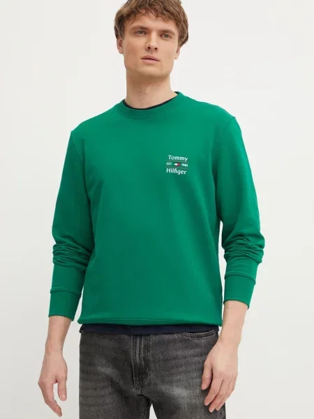 Суитчър Tommy Hilfiger с принт зелено