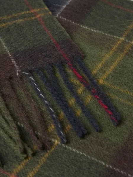 Szal z mieszanki wełny i kaszmiru Barbour oliwkowa