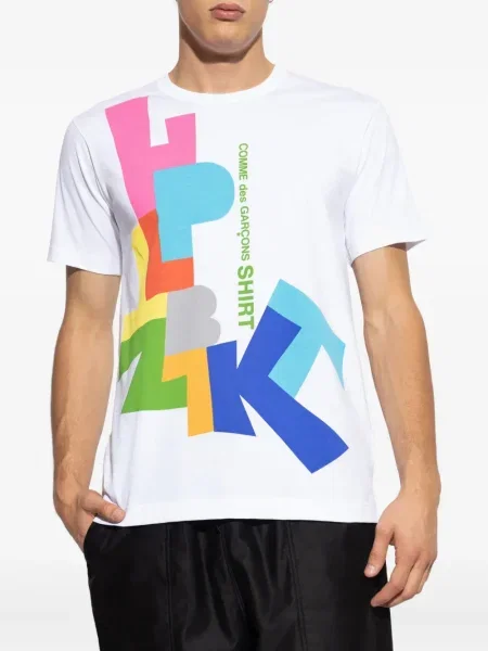 Tricou Comme Des Garçons Shirt cu imagine alb