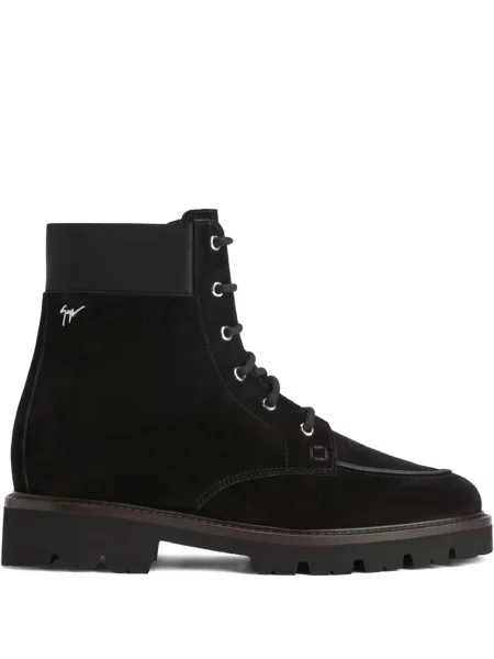 Cizme scurte Giuseppe Zanotti cu șireturi din dantelă negru