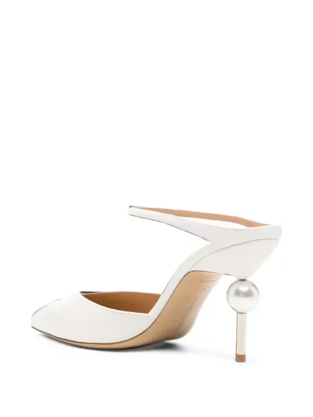 Pantofi cu toc Camilla Gabrieli cu perle alb