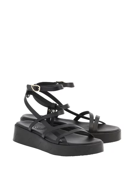 Sandale Ancient Greek Sandals din piele cu platformă negru