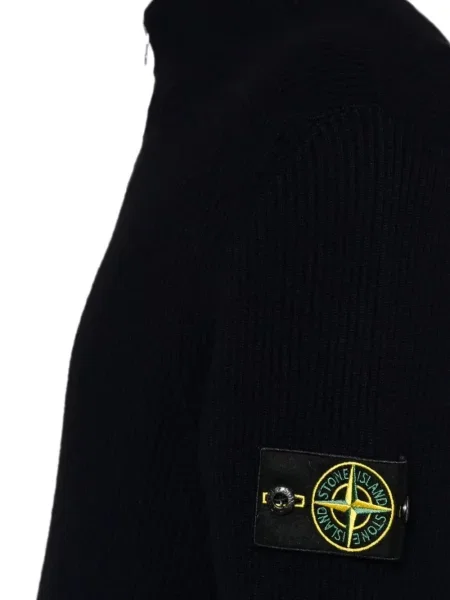 Вълнен пуловер Stone Island камъни черно