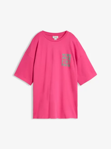 T-shirt oversize z czystej bawełny organicznej różowa