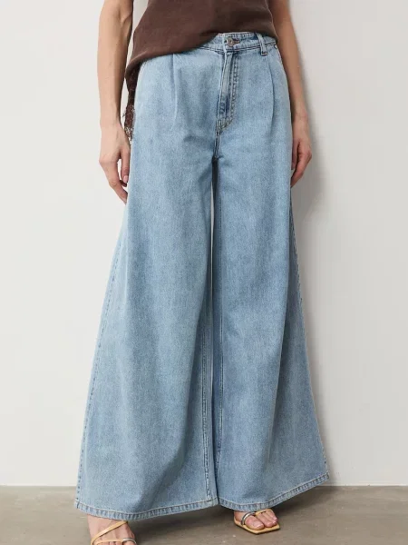 Medicine kavbojke s širokimi hlačnicami modra