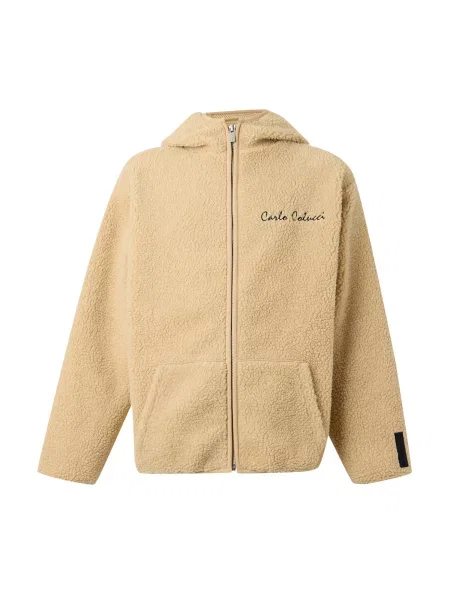 Carlo Colucci Jachetă fleece nisipiu negru