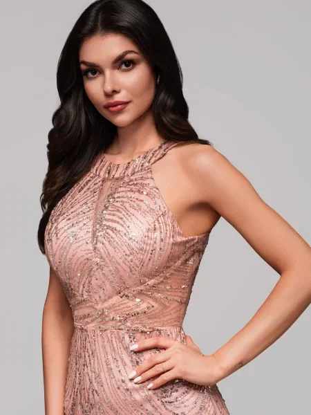 Rochie de seară Edoti de costum gri