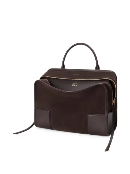 Geantă shopper Loewe din piele de căprioară maro