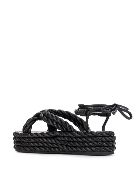 Sandale Valentino Garavani cu pană negru