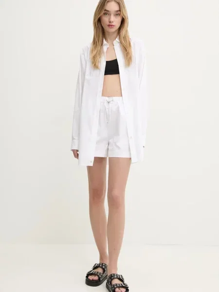 Moschino Jeans koszula relaxed z kołnierzykiem klasycznym beżowy