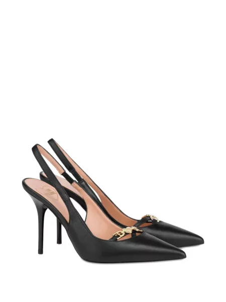 Pantofi cu toc Love Moschino din piele slingback negru