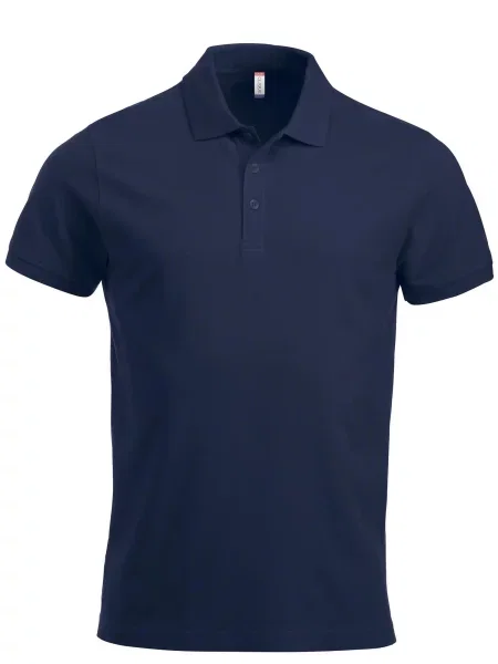 Clique Classic Lincoln S/S koszulka polo z bawełny dark navy niebieska