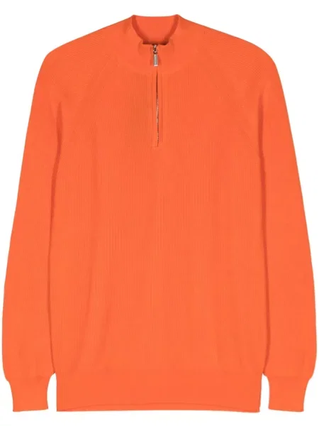 Sweter Moorer prążkowany pomarańczowy