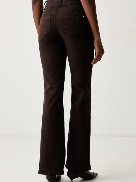 Morgan jeansy flare brązowe